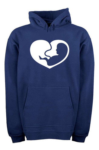 Buzo Canguro Silueta Corazon Bebe En La Panza Hoodie