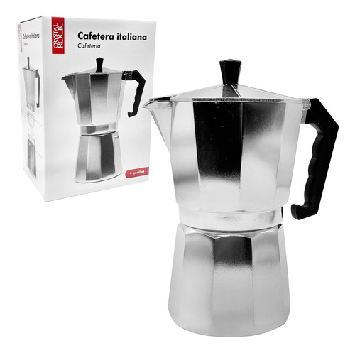 Cafetera Italiana Para Hornalla, 9 Pocillos, Aluminio, 13289