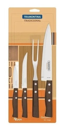 Set X 4 Cuchillos Para Cocina Asado Tramontina Set Asador