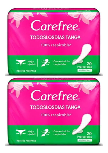 Carefree Protector Diario Tanga X 20 U. Kit X2