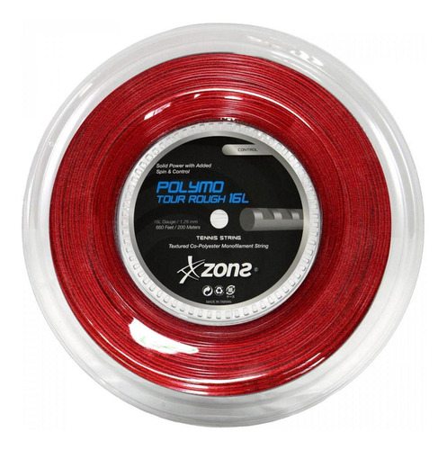 Cuerda De Tenis Zons Polymo Tour Rough 16l/1.25mm Roja 200 M