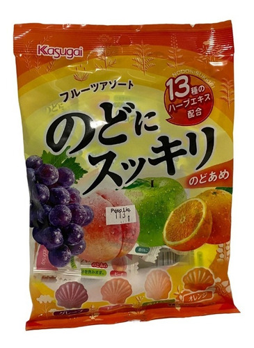 Imagem 1 de 1 de Bala Frutas Nodo Ni Sikkiri Fruits Assorted Kasugai Japão