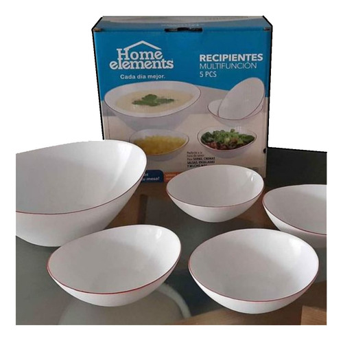 Recipientes Multifunción 5 Pcs-soperas Ensaladeras-ceramica