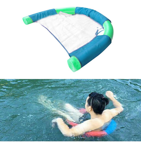 Silla De Malla Flotadora Para Nadar, Hamaca Verde 6.5x150cm