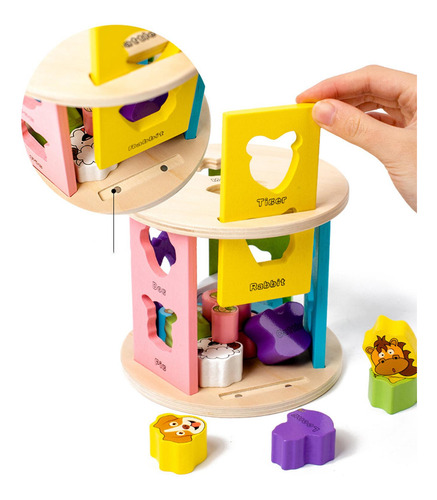 Juguete Clasificador De Formas De Madera Juego A Animal