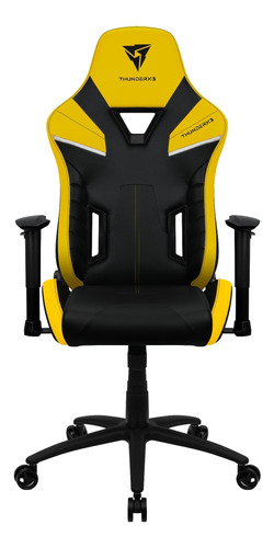 Silla de escritorio ThunderX3 TC5 gamer ergonómica  bumblebee yellow con tapizado de cuero sintético