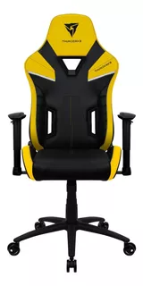 SILLA DE ESCRITORIO THUNDERX3 TC5 GAMER ERGONÓMICA BUMBLEBEE YELLOW CON TAPIZADO DE CUERO SINTÉTICO