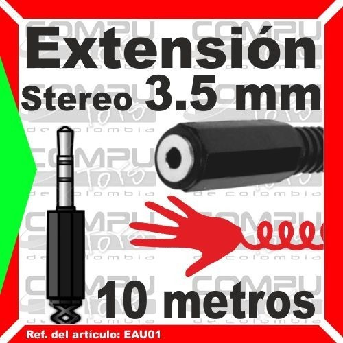 Extension Stereo Metalizada 10 M Ref: Eau01 Computoys Sas