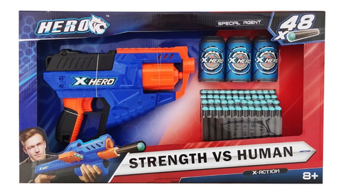 Pistola Lanzador X Hero 48 Dardos Suaves Para Niños