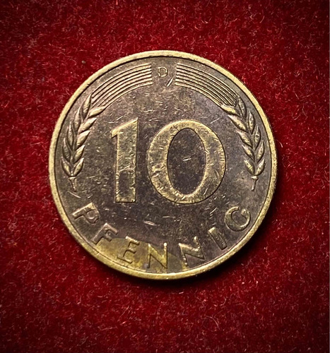 Moneda 10 Peniques Alemania 1950 Km 108 Ceca D Múnich