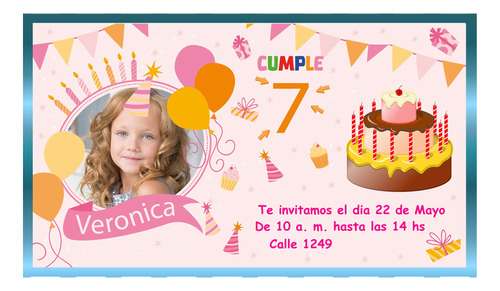 Invitación De Cumpleaños 4 Con Foto Whatsapp