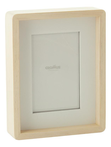 Porta Retrato Branco Moldura 13x18 Cm Decorativa Com Vidro Cor Bege