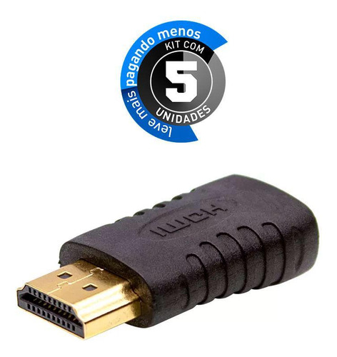 Kit 5 Adaptadores Hdmi Para Mini Hdmi