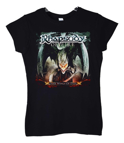 Polera Mujer Rhapsody Dark Wings Of Steel Metal Abominatron