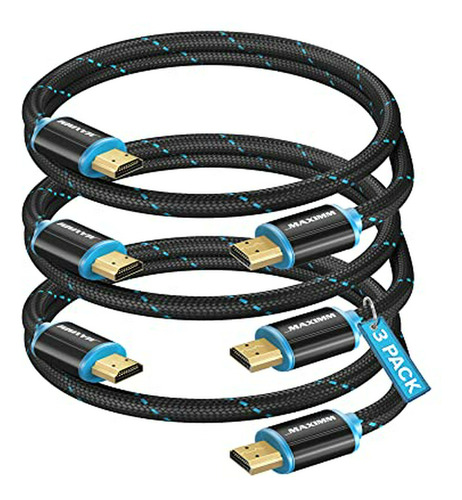 Cable Hdmi De Alta Velocidad Maximm Cable Trenzado De Nailon