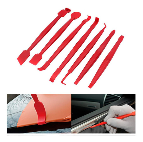Imagen 5 de 6 de Espatula Para Ploteo Polarizado Vinilo X 7 Pz Profesional S.