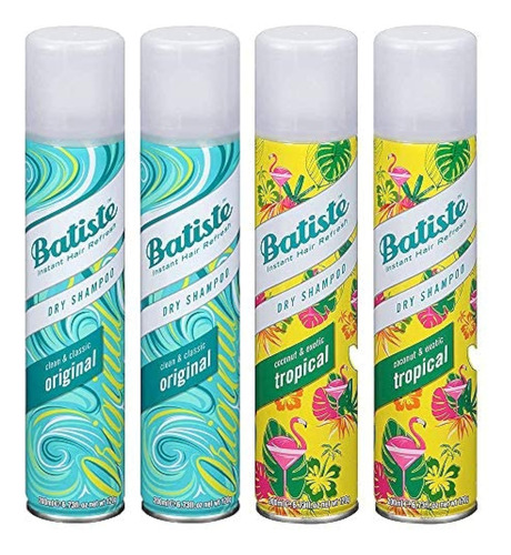 Shampoo Seco Em Spray Batiste 200ml, Pacote Com 4 Variedades
