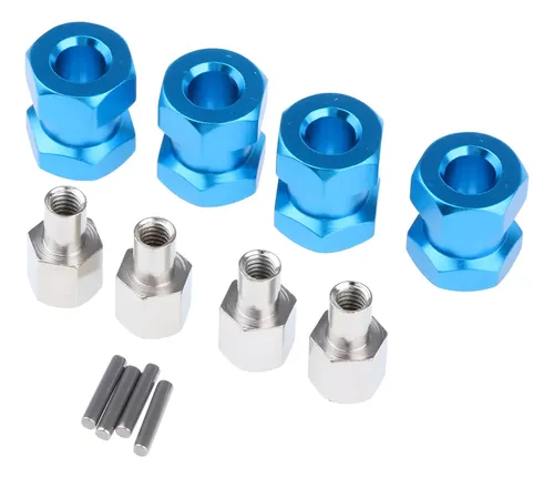 Set De 4 Adaptadores De Buje Hexagonal De Latón Para Ruedas RC 1.9 Y 2.2 – Peso De 9 Mm