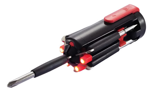 Destornillador 6en1 Linterna Integrada Pila Multifuncional