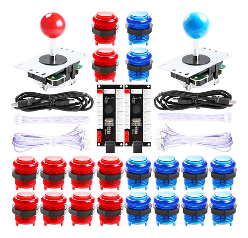 Hikig Kit De Bricolaje Con Botones Y Joysticks Arcade Led 2