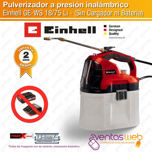 Imagen 3 de 7 de Fumigador Inalambrico Rociador Pulverizador Presion Einhell
