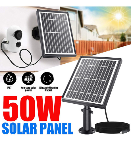 Imagen 4 de 12 de Cargador De Batería De Panel Solar De 50w 12v Con Soporte