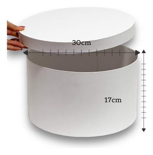 8 Caja Para Flores Y Regalos Carton Rígido Cilindro 30 Cm