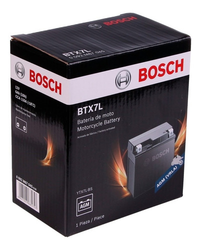 Bateria Moto Bosch Btx7l Ytx7l-bs Motomel Custom 250 Dresser