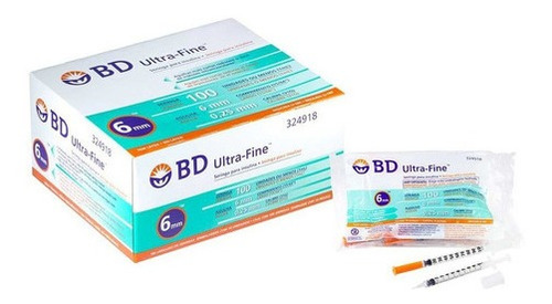 Bd Ultra Fine Jeringa De Insulina 1ml Aguja 31 G 6mm 100u