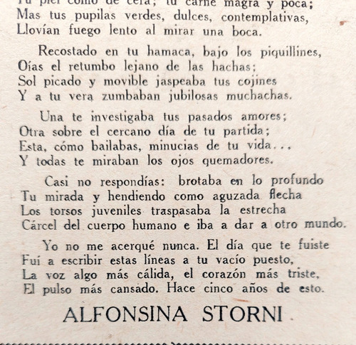 Alfonsina Storni 1927 Primera Edición Poema Un Recuerdo