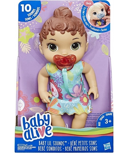 Hasbro E3688 Baby Alive Baby Lil Sounds Brn Hair