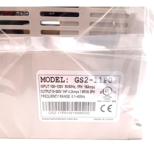 Automation Direct Gs2-11p0 Ac Micro Drive, In 120vac 1ph Ssb