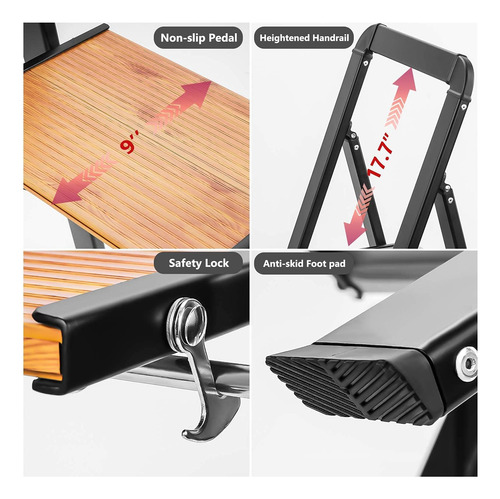 Taburete Plegable De Escalera De 2 Escalones, Taburete De Es