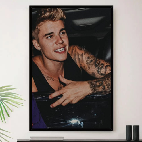 Quadro Justin Bieber Cartor Artista Decorativo A3 35x45cm