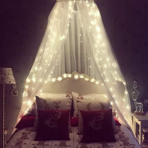 Mosquitera Para Cama, Dosel De Cama Con 100 Luces Led, Corti