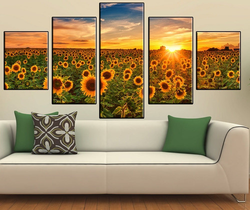 Cuadro Decorativo Girasoles Ideal Para Sala/comedor 60x100cm