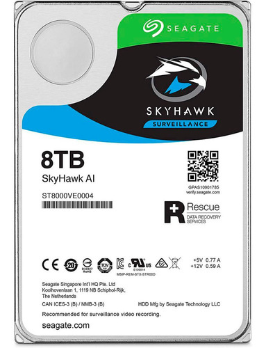 Disco Duro Seagate 8tb Skyhawk Ai St8000ve001 Tranza