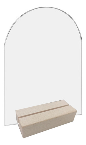 L (bt055) Soporte Para Letreros De Mesa Con Base De Madera