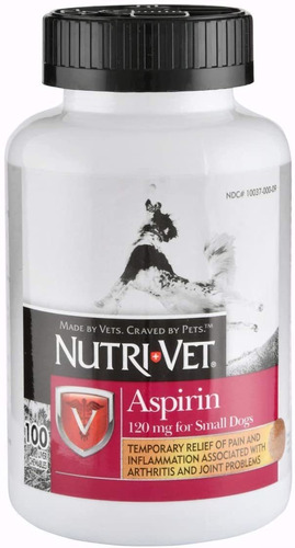 Nutri-vet K-9 Aspirina Amortiguada Para Perros Pequeños, 100