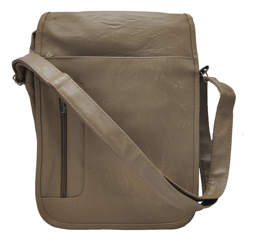 Morral Renzo Beige2, Portalaptop 14pg (34×27×7), Cuero Liso 