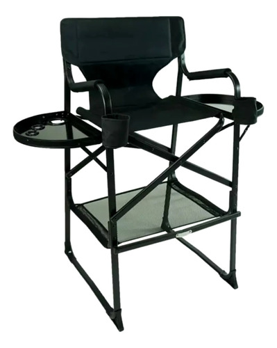 Silla Maquillaje Profesional Tipo Hollywood Plegable Negra