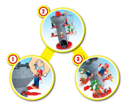 Juego De Mesa Super Mario Torre Con 7 Figuras Coleccionables