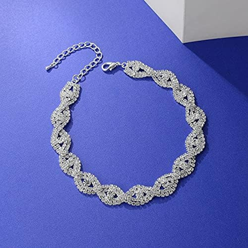 Gargantilla De Cristal Con Diamantes De Imitación Chapado En