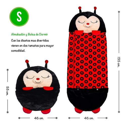 Imagen 8 de 10 de Bolsa De Dormir Peluche Para Niños.
