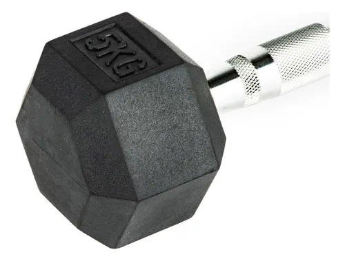 Mancuerna Hexagonal Pesa 3kg X 1 Engomada Cromada Fija