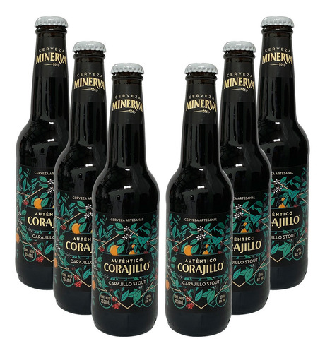 Six Pack Cerveza Artesanal Minerva Corajillo Stout 355 Ml