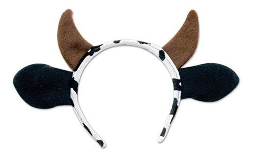 Beistle 60035 Diadema De Vaca Color Blanconegromarron