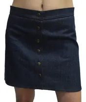Comprar Pollera De Jean O Gabardina Con Broches - 2330 Indumentaria