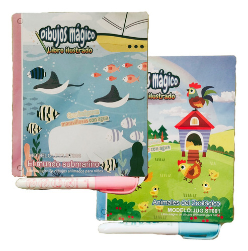 8 Libros Para Colorear Mágicos Para Niños (reutilizables)