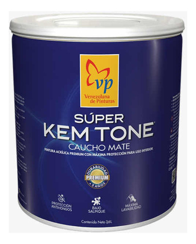 Pintura Vp Súper Kem Tone Caucho Mate Lirio De Galón